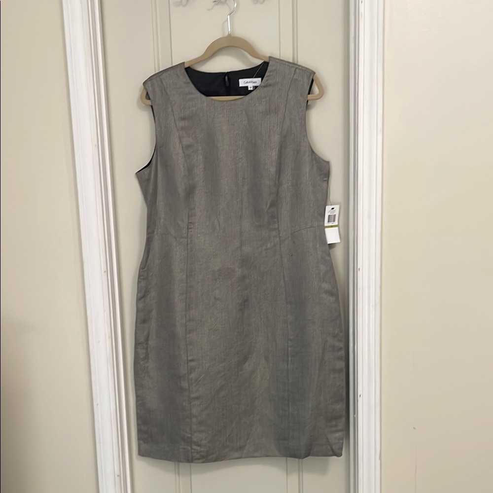 Calvin Klein Gray Sleeveless Dress Size 14